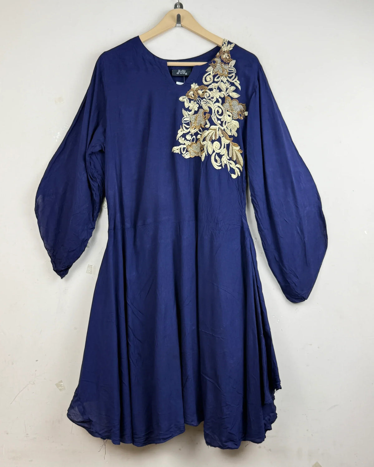 Preloved Premium Summer Kurti by I-Z, Navy Blue LAWN for - OTS Thrift Shop Lahore Pakistan
