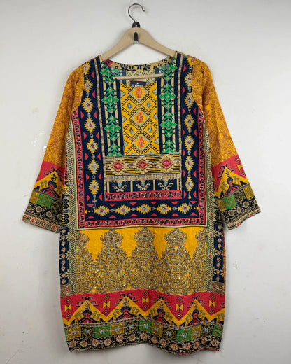 Summer Kurti | Cut Label | Preloved Branded | MULTI LAWN | Premium | OTS Thrift Store Peshawar Pakistan