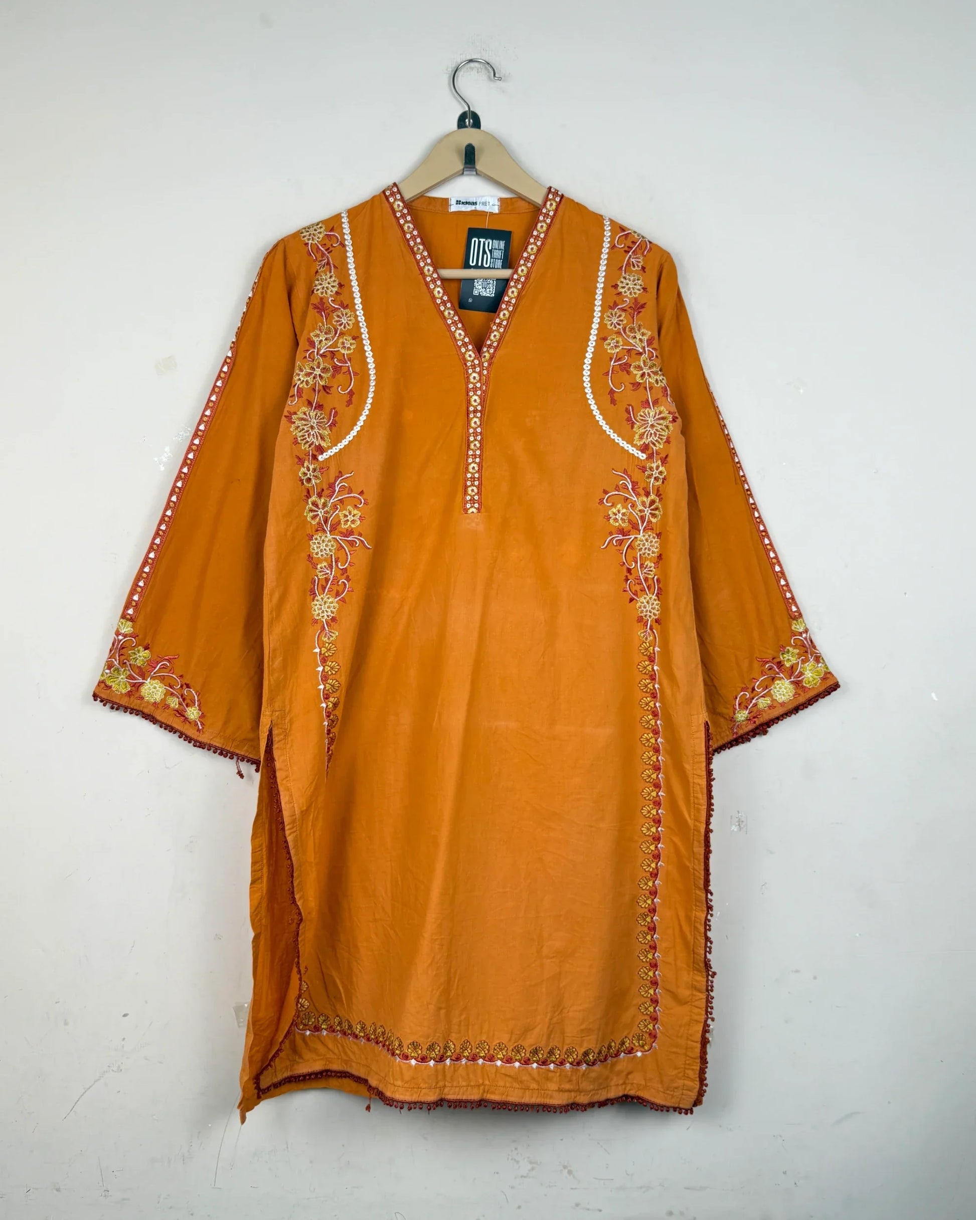 Summer Kurti | Ideas | Preloved Branded | Orange Cotton | Excellent | OTS Thrift Store Karachi Pakistan