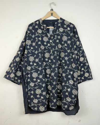 Shop Premium Summer Kurti by ALKARAM STUDIO | Preloved Branded Clothes | Black LAWN COTTON | | OTS Thrift Store Islamabad Pakistan