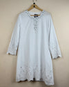 Preloved Excellent Summer Kurti by Cut Label, WHITE LAWN for - OTS Thrift Shop Islamabad Pakistan