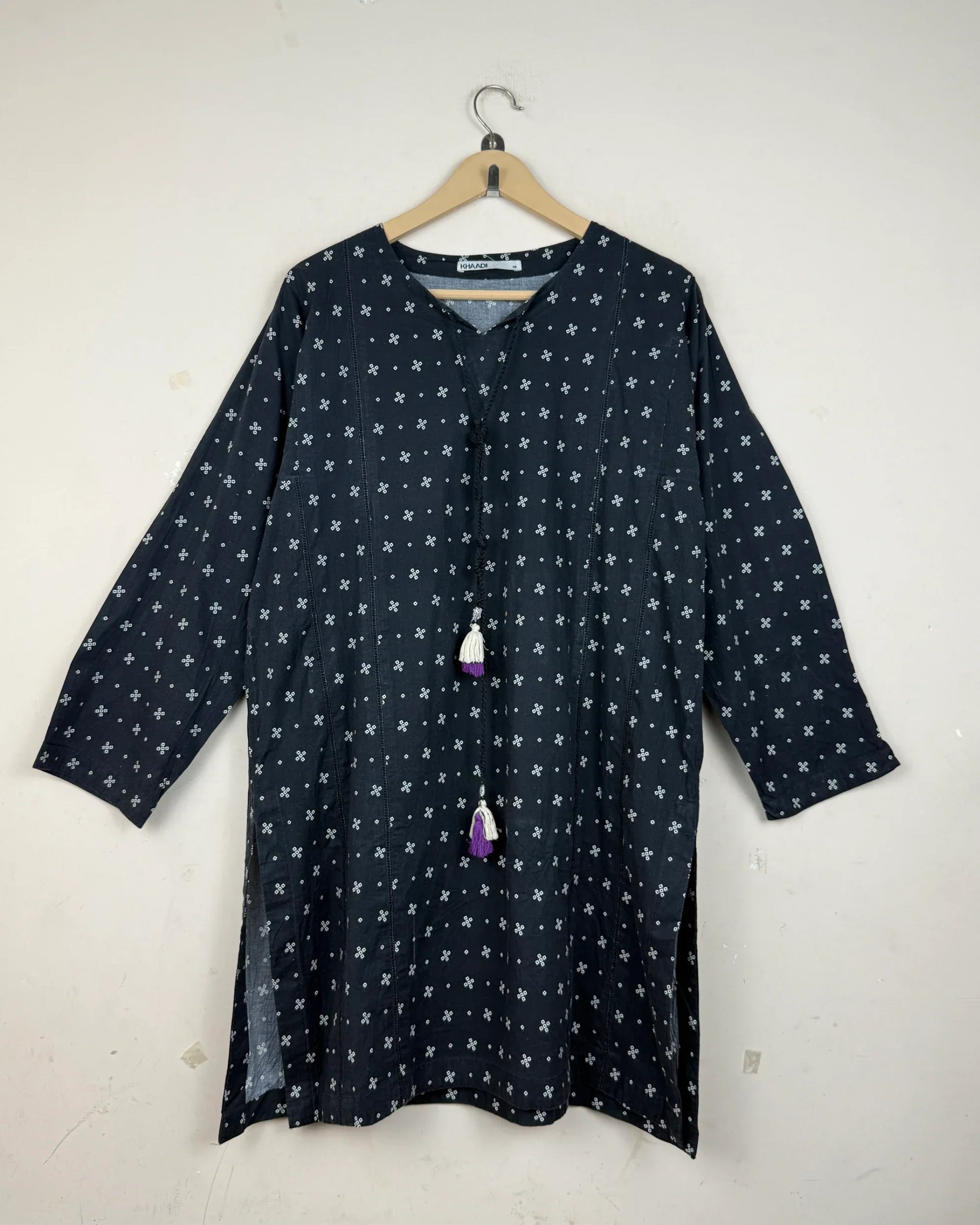 Summer Kurti | KHAADI | Preloved Branded | Black Cotton | Excellent | OTS Thrift Store Islamabad Pakistan