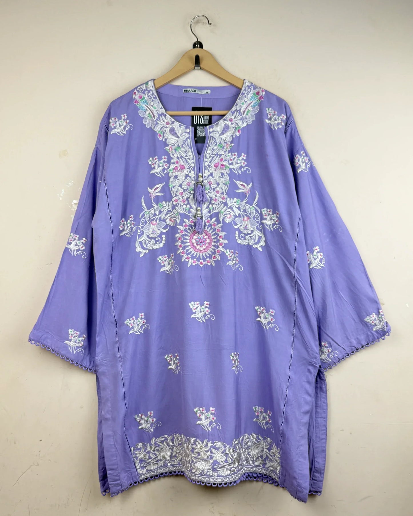 Shop Premium Summer Kurti by KHAADI | Preloved Branded Clothes | Violet Cotton | | OTS Thrift Store Karachi Pakistan