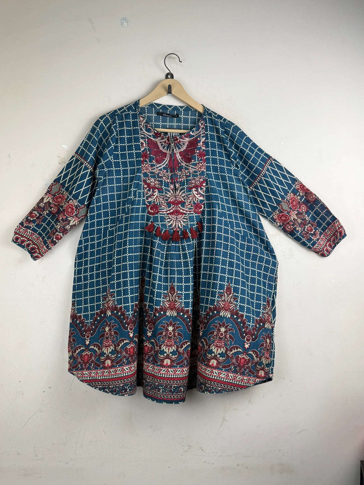 Shop Premium Summer Kurti by KHAADI | Preloved Branded Clothes | Multi Lawn | Women | OTS Thrift Store Peshawar Pakistan