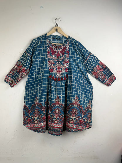 Shop Premium Summer Kurti by KHAADI | Preloved Branded Clothes | Multi Lawn | Women | OTS Thrift Store Peshawar Pakistan