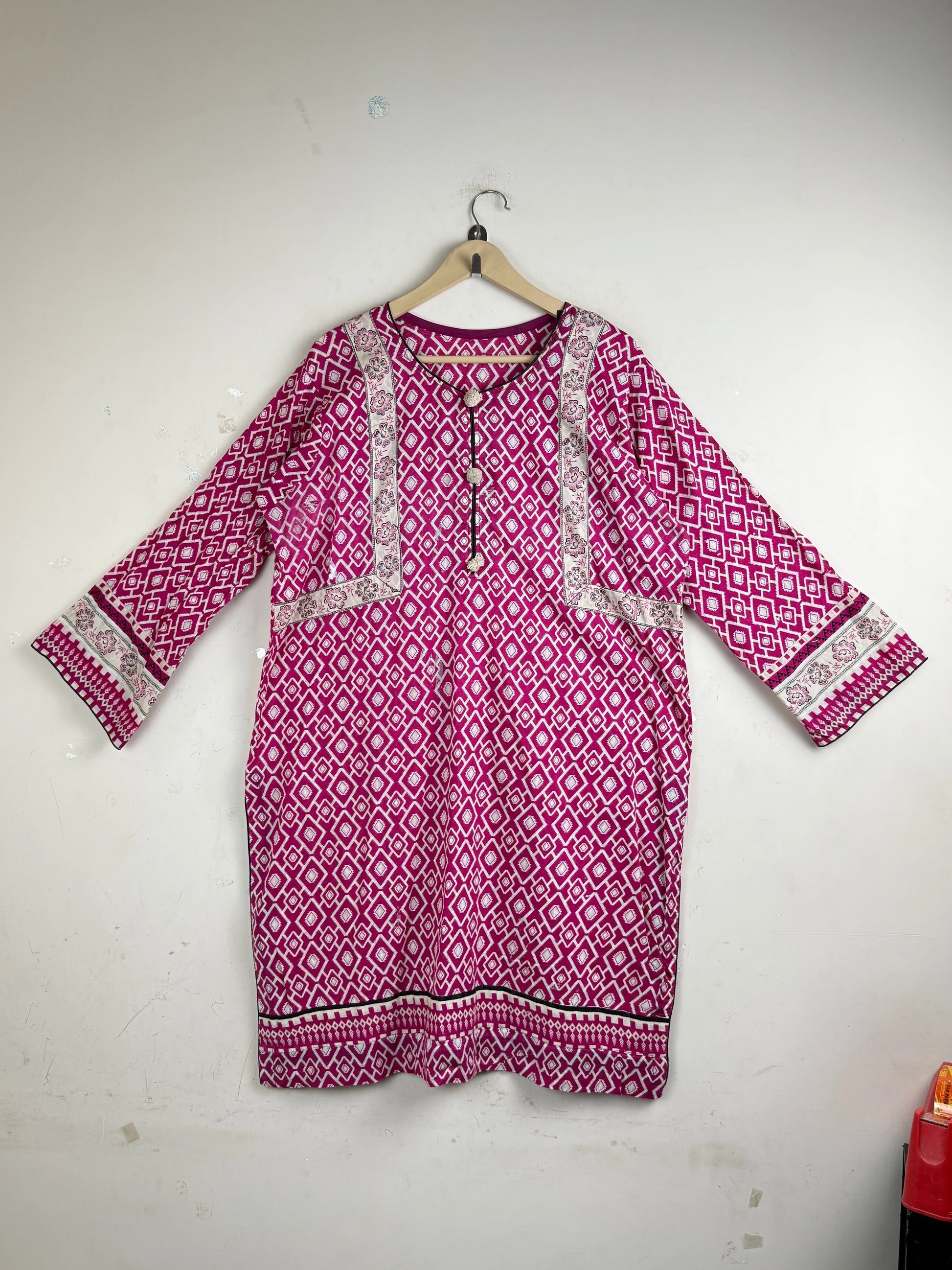 UK Imported secondhand Summer Kurti - Unknow brand, Ruby lawn, Premium condition, for Women - Online Thrift Store Karachi Pakistan