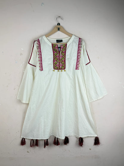 Shop Premium Summer Kurti by ALLYS | Preloved Branded Clothes | OffWhite Lawn | Women | OTS Thrift Store Islamabad Pakistan