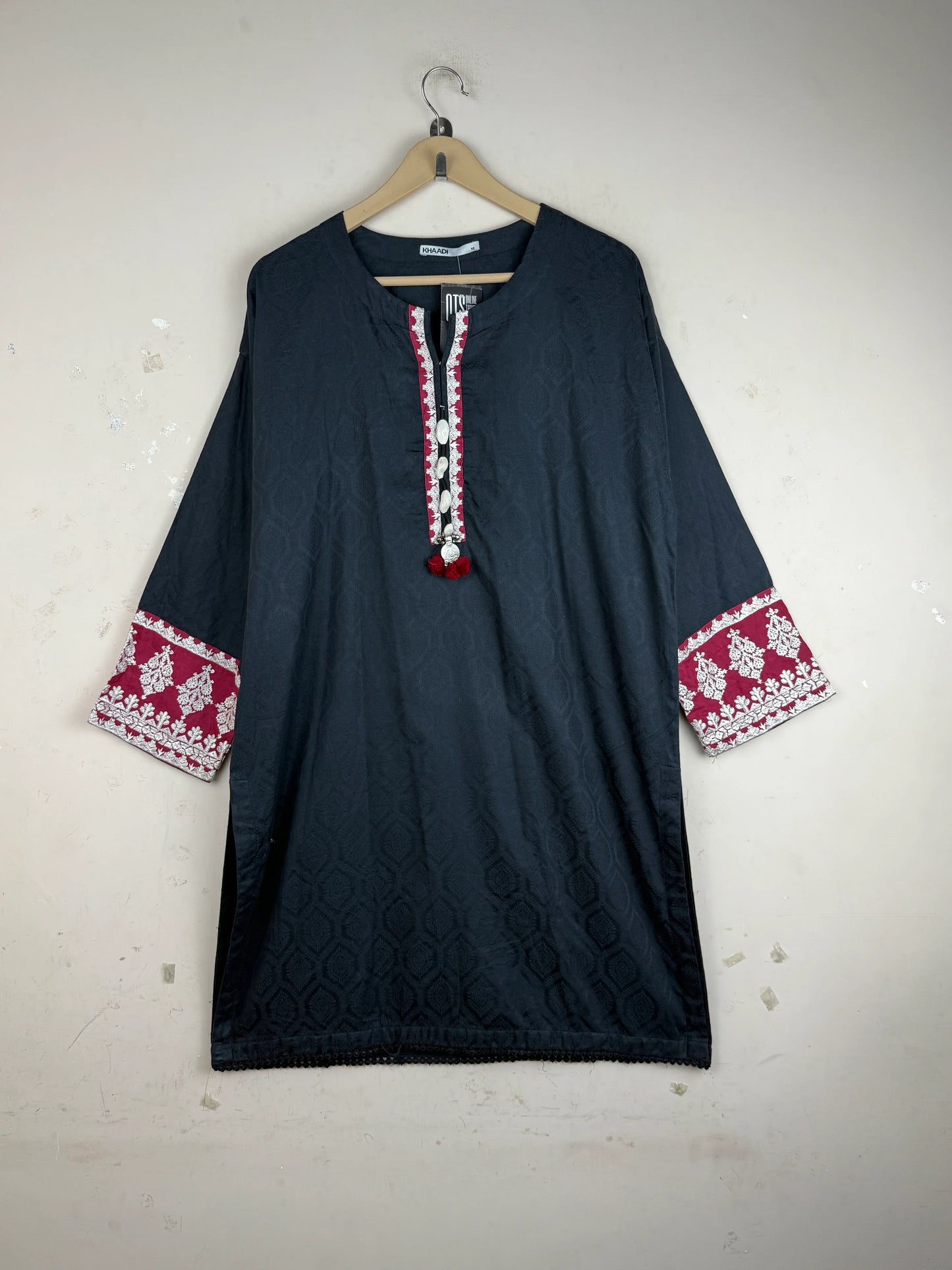 Summer Kurti | KHAADI | Preloved Branded | Black Cotton | Premium | OTS Thrift Store Islamabad Pakistan