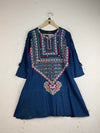 UK Imported secondhand Summer Kurti - Dada pota brand, Blue Cotton, Excellent condition, for Women - Online Thrift Store Peshawar Pakistan