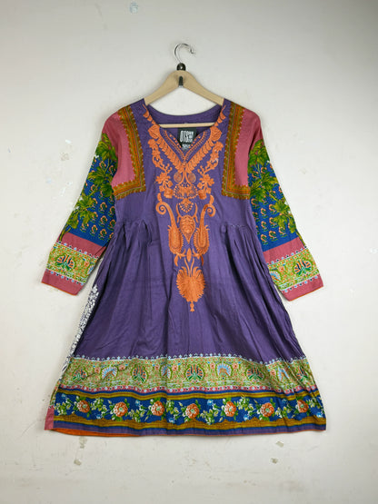 Preloved Excellent Summer Kurti by Cut Label, Multi LAWN for Women - OTS Thrift Shop Peshawar Pakistan