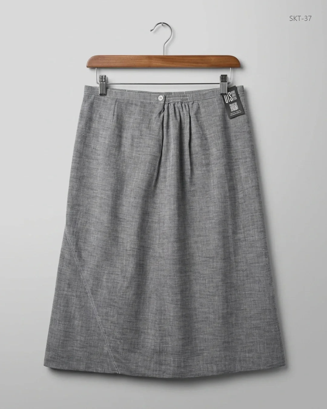 UK Imported secondhand Women's skirts - Elvi brand, Gray Cotton, Premium condition, for - Online Thrift Store Karachi Pakistan