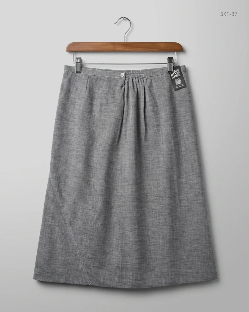 UK Imported secondhand Women's skirts - Elvi brand, Gray Cotton, Premium condition, for - Online Thrift Store Karachi Pakistan