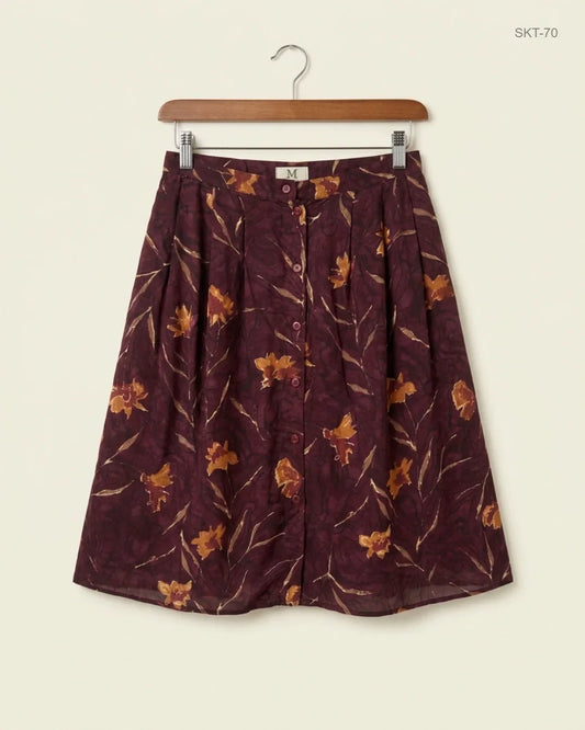 Preloved Premium Women's skirts by Marks & Spencer, Maroon Viscose for Womens - OTS Thrift Shop Peshawar Pakistan