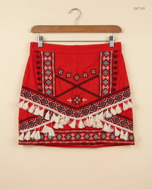 UK Imported secondhand Women's skirts - River Island brand, Red Polyester, Premium condition, for Womens - Online Thrift Store Lahore Pakistan
