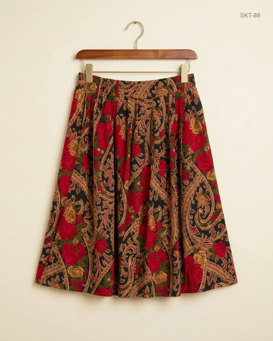 Secondhand Branded Women's skirts by STIMICHAEL, Maroon Viscose fabric, Premium condition, for Womens - Online Thrift Shop Peshawar Pakistan