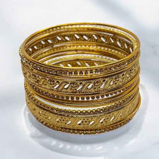 Vintage Gold-Plated Bangle Set