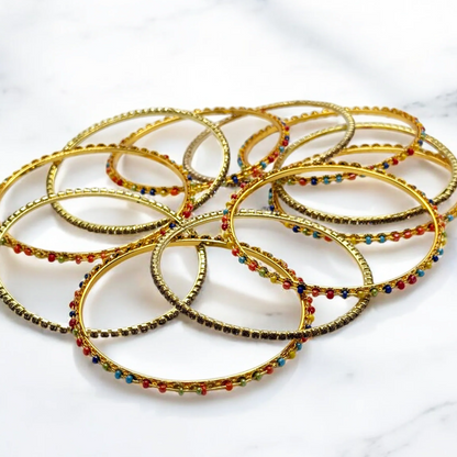 Multicolor Pearl Bangle Set