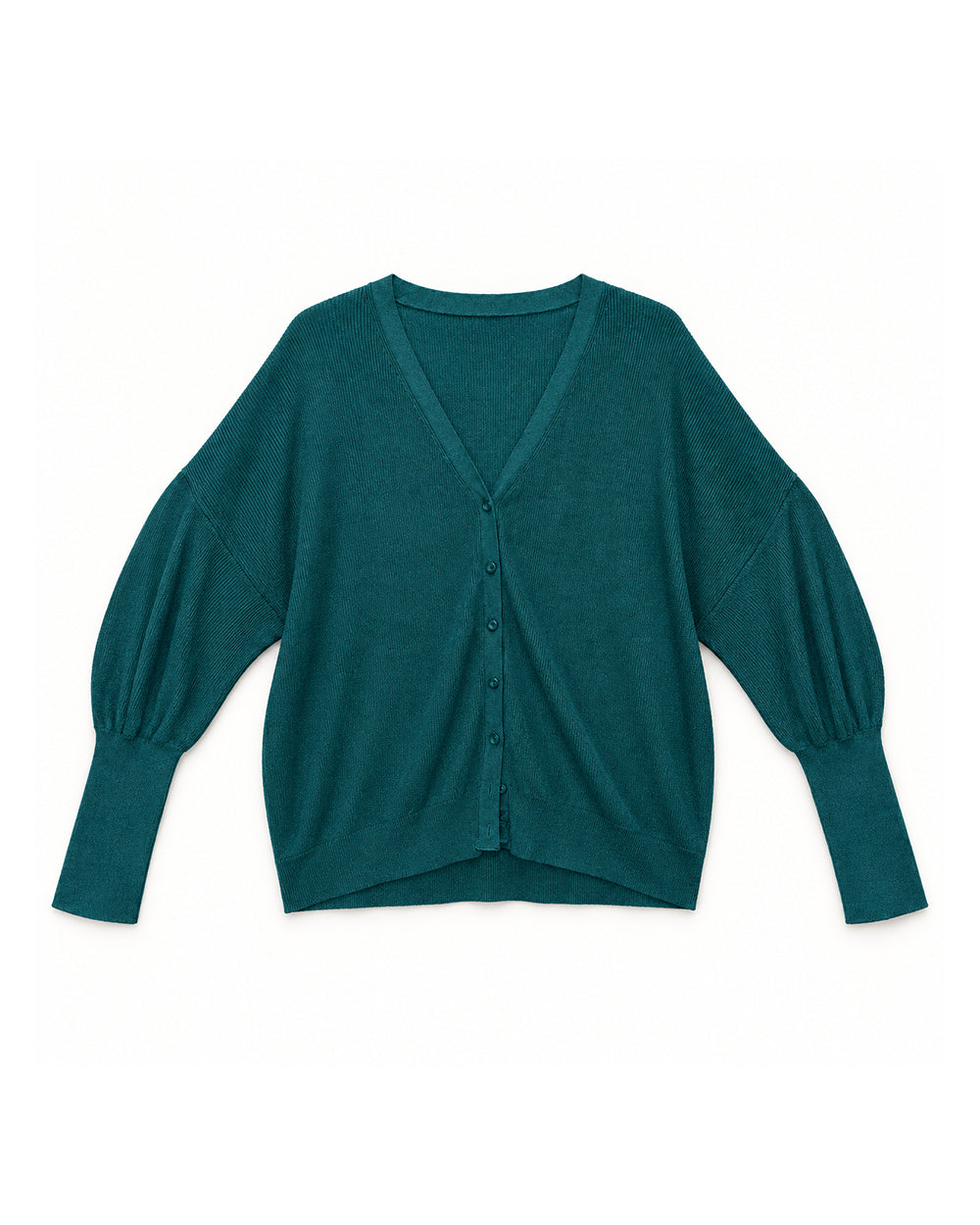 Teal women's preloved button-down cardigan, VW-BLWC06
