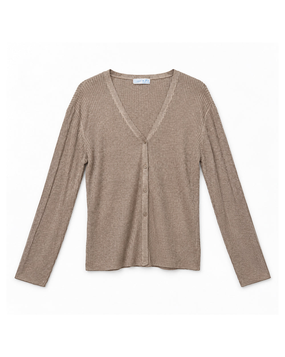 Taupe women's preloved button-down cardigan, VW-BLWC10