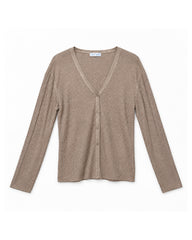 Taupe women's preloved button-down cardigan, VW-BLWC10