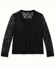 Black women's preloved button-down cardigan, VW-BLWC101