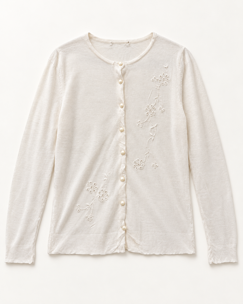 Ivory women's preloved button-down cardigan, VW-BLWC106