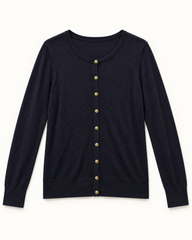 Navy Blue women's preloved button-down cardigan, VW-BLWC107