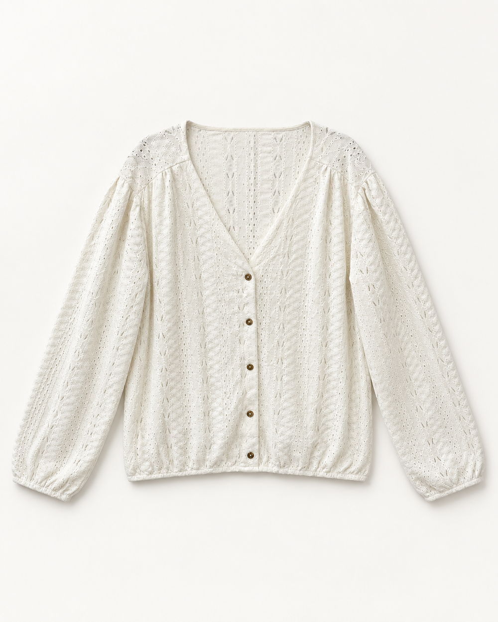 Ivory women's preloved button-down cardigan, VW-BLWC119