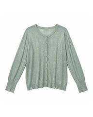 Sage Green women's preloved button-down cardigan, VW-BLWC13