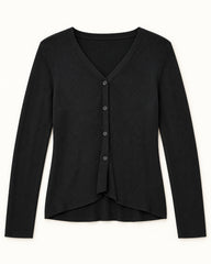 Black women's preloved button-down cardigan, VW-BLWC35