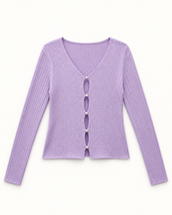 Lilac women's preloved button-down cardigan, VW-BLWC38