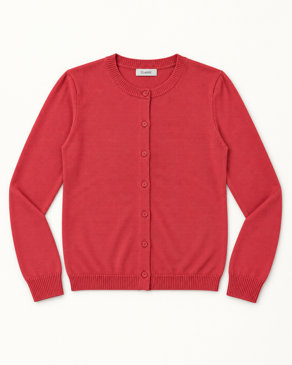 Coral Red women's preloved button-down cardigan, VW-BLWC47