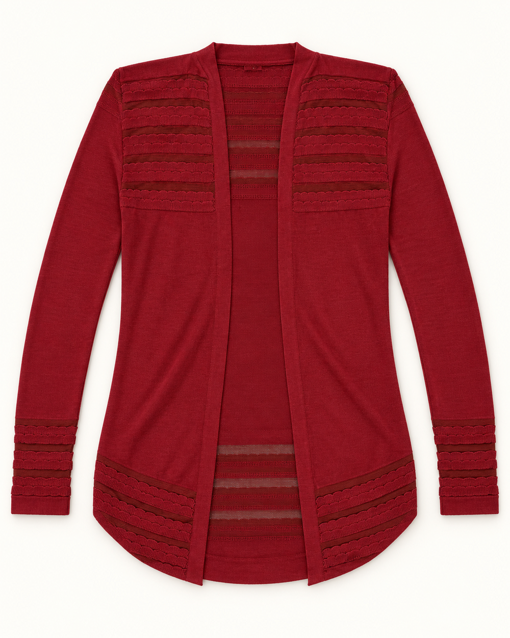 Red women's preloved button-down cardigan, VW-BLWC49