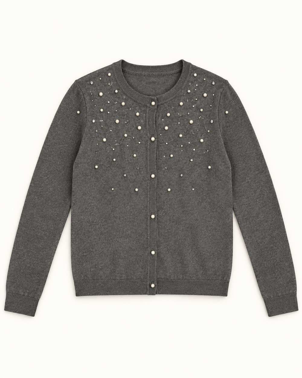 Charcoal women's preloved button-down cardigan, VW-BLWC52