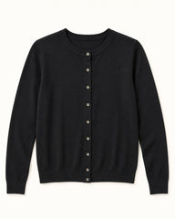 Black women's preloved button-down cardigan, VW-BLWC56