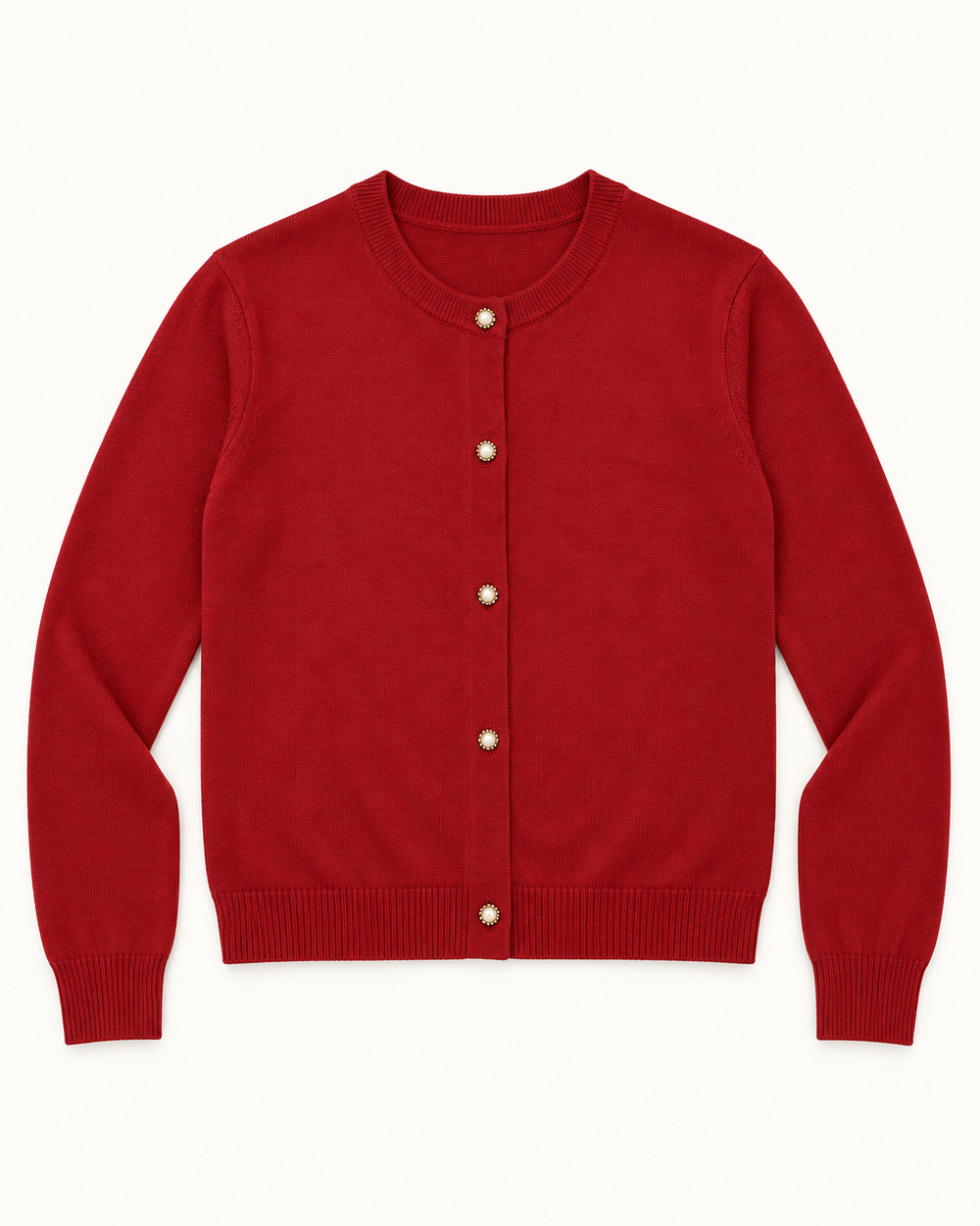 Red women's preloved button-down cardigan, VW-BLWC58