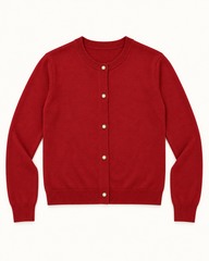 Red women's preloved button-down cardigan, VW-BLWC58