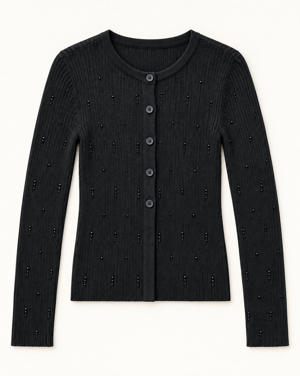 Black women's preloved button-down cardigan, VW-BLWC64
