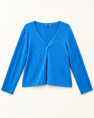 Bright Blue women's preloved button-down cardigan, VW-BLWC69