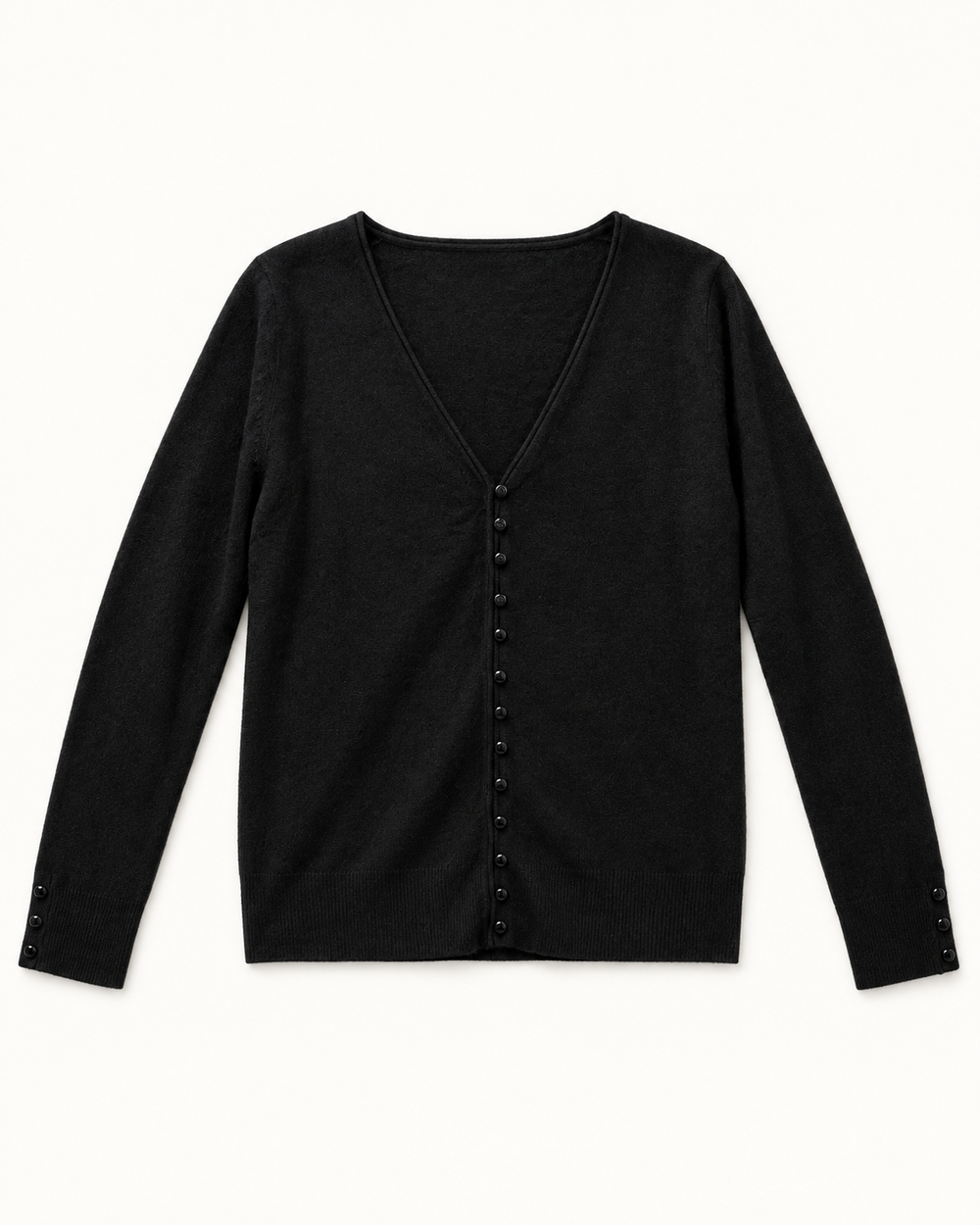 Black women's preloved button-down cardigan, VW-BLWC70