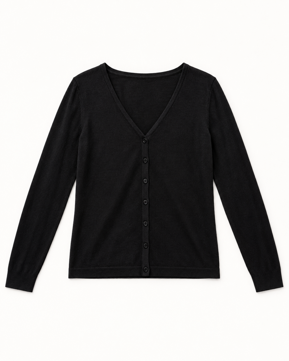 Black women's preloved button-down cardigan, VW-BLWC73