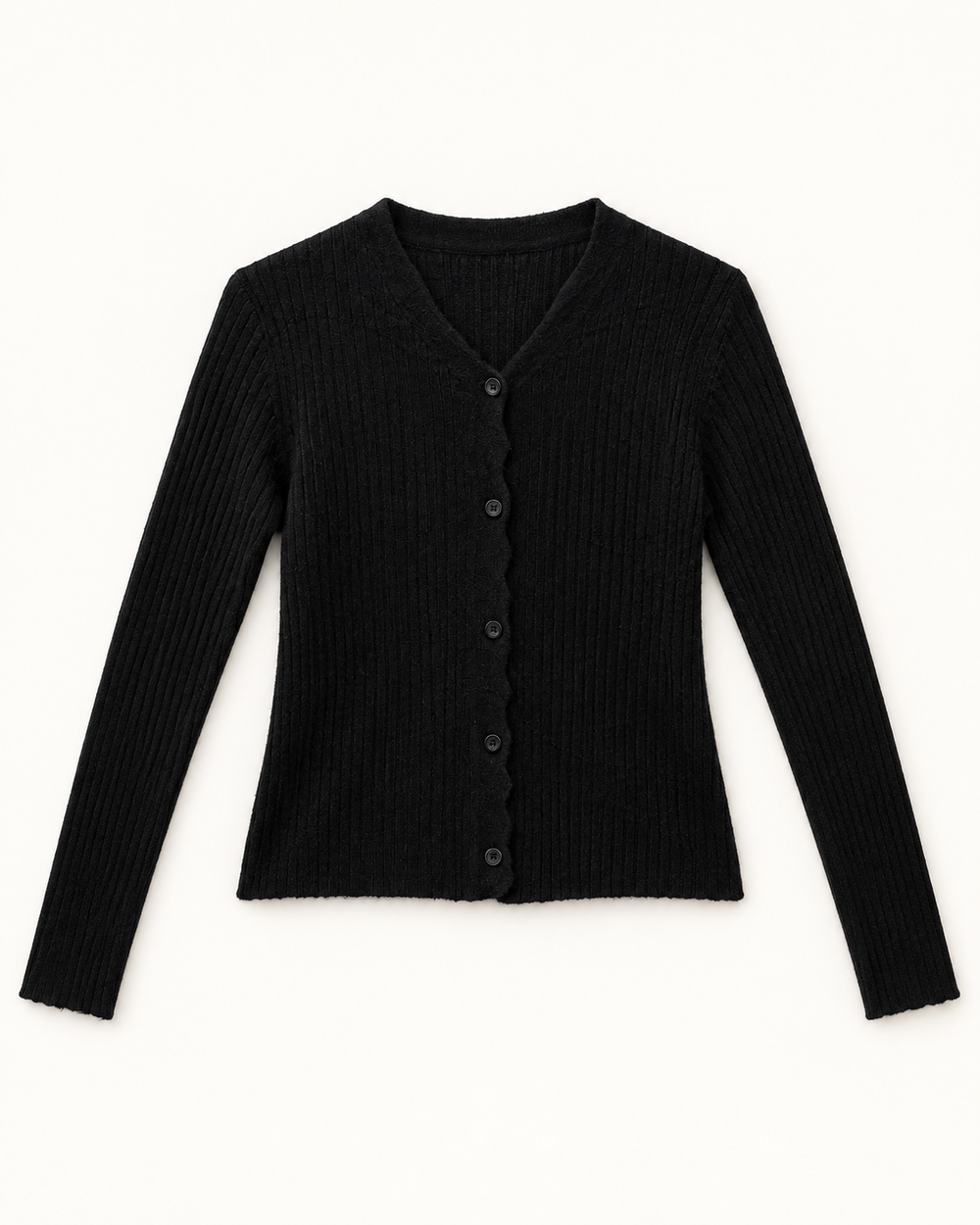 Black women's preloved button-down cardigan, VW-BLWC77
