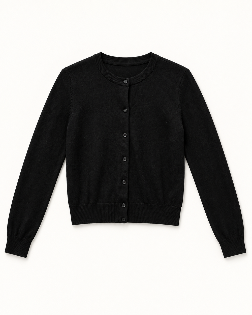 Black women's preloved button-down cardigan, VW-BLWC78