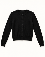 Black women's preloved button-down cardigan, VW-BLWC78
