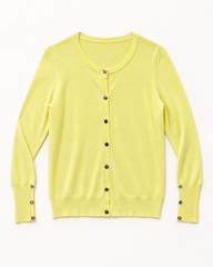Lemon Yellow women's preloved button-down cardigan, VW-BLWC83
