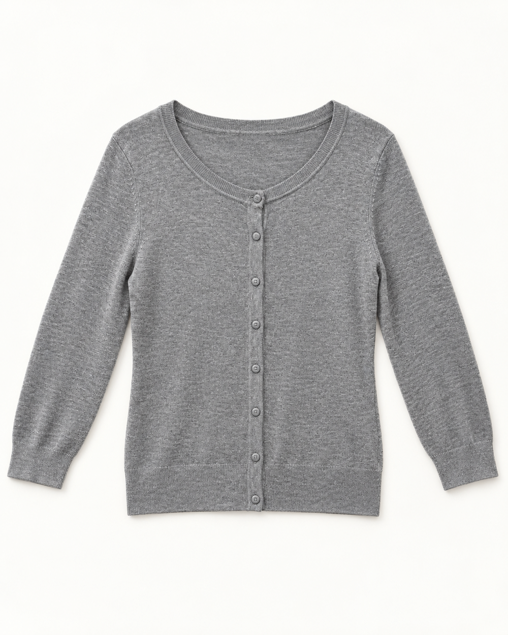 Grey women's preloved button-down cardigan, VW-BLWC91