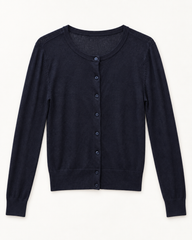 Navy Blue women's preloved button-down cardigan, VW-BLWC92