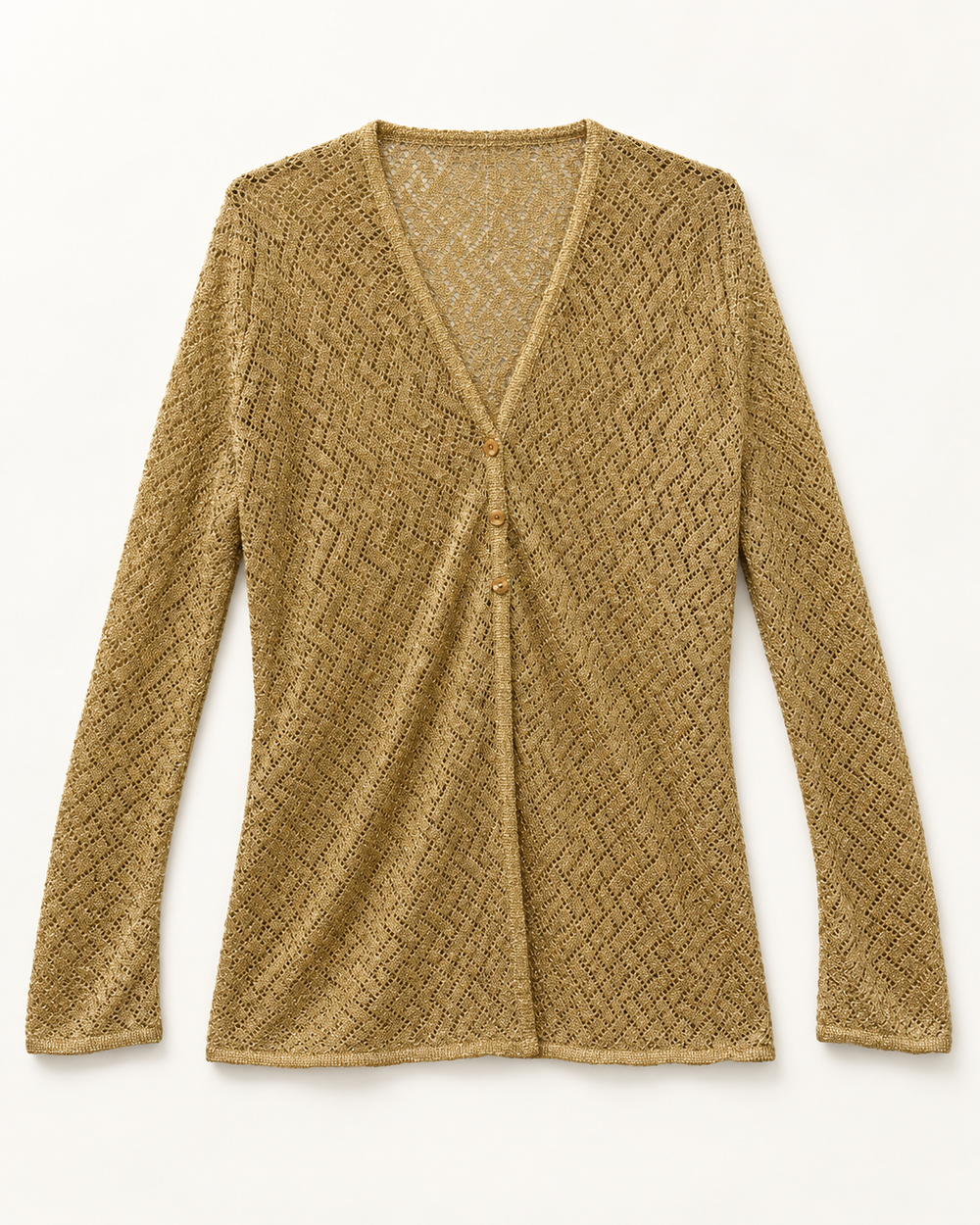 Mustard Gold women's preloved button-down cardigan, VW-BLWC96