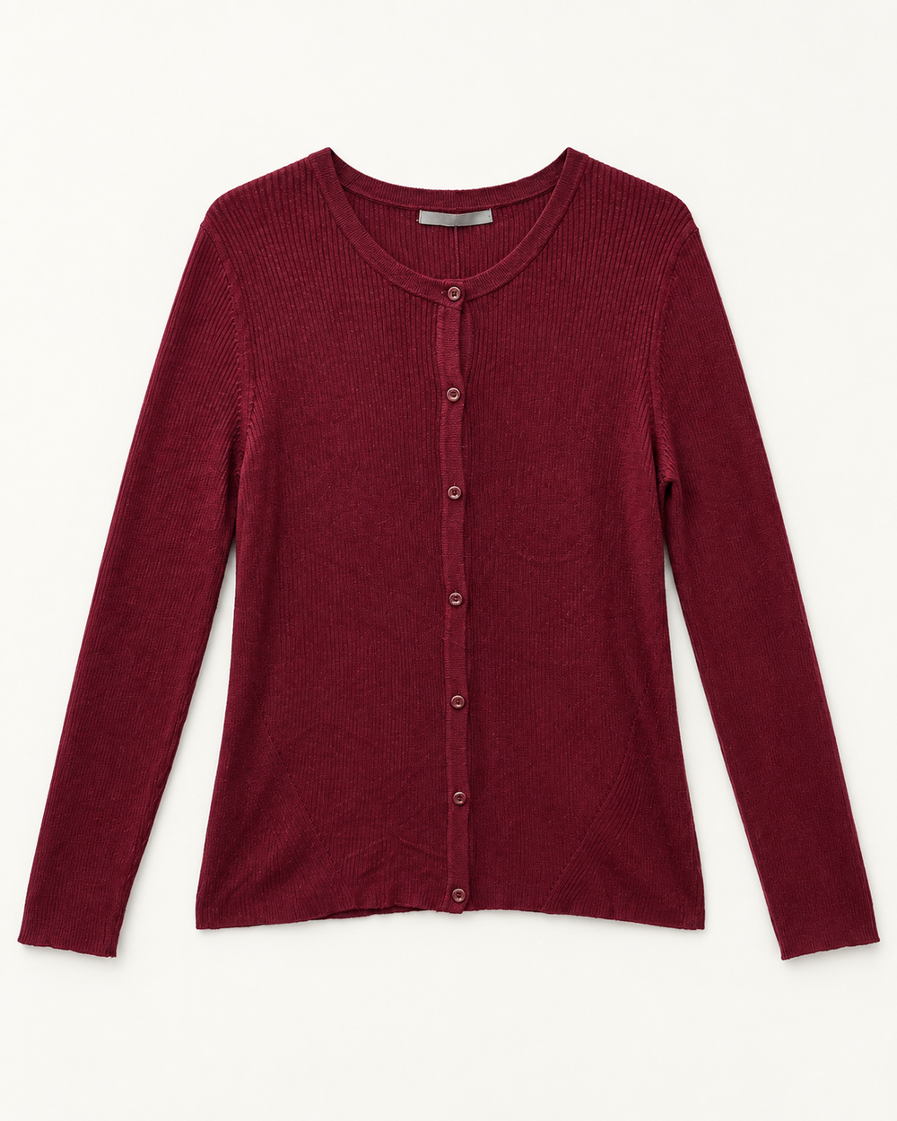 Burgundy women's preloved button-down cardigan, VW-BLWC97