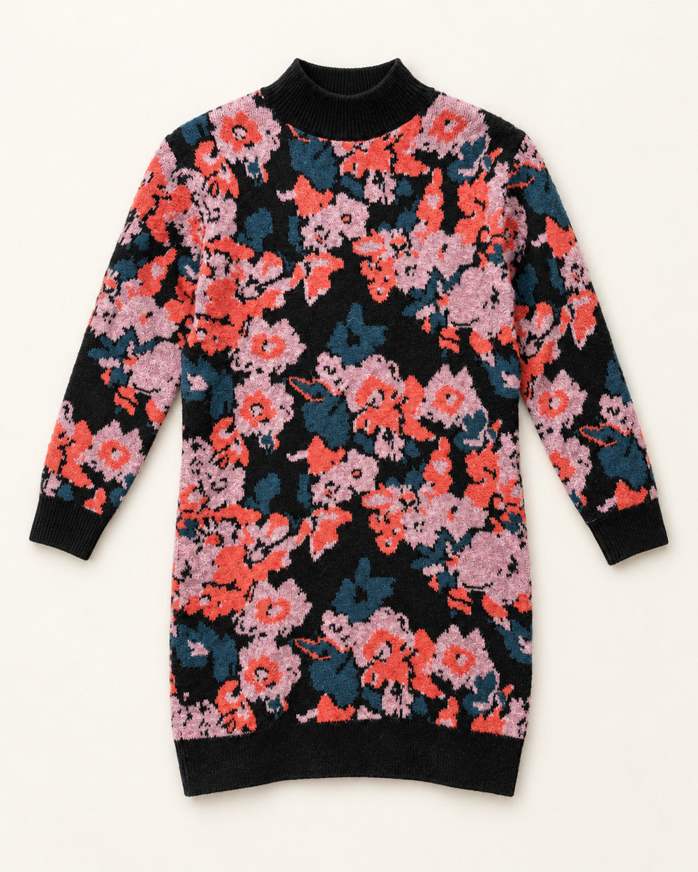 Black & Coral women's preloved winter crop top, VW-CTP137